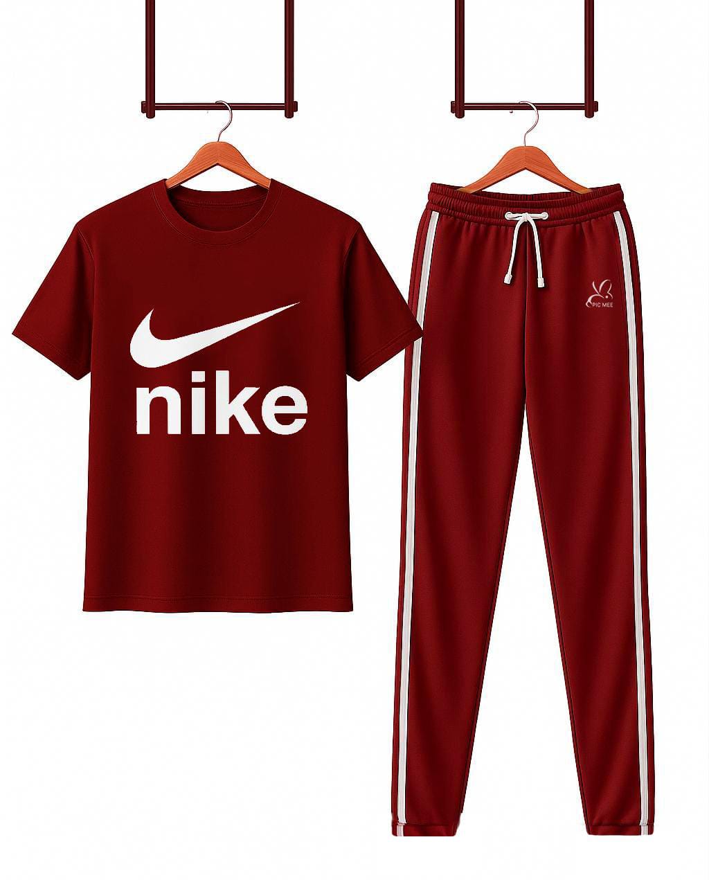 "Pic Mee Mahroon Track Suit – Casual Comfort with Stylish Chart Print"