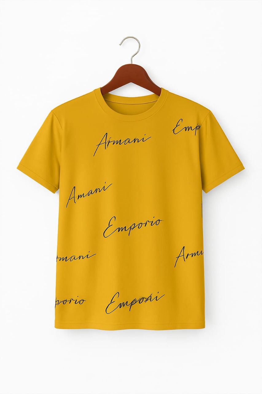 Mustard Fabric Pic Mee Armani T-Shirt