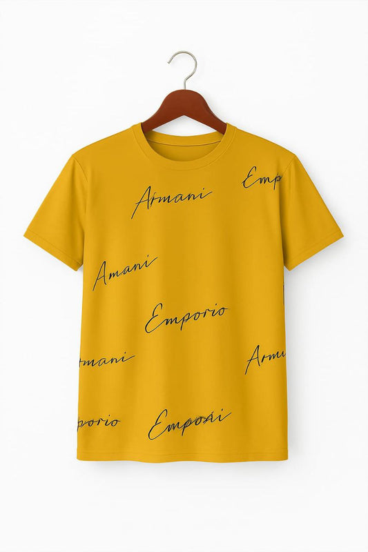 Mustard Fabric Pic Mee Armani T-Shirt