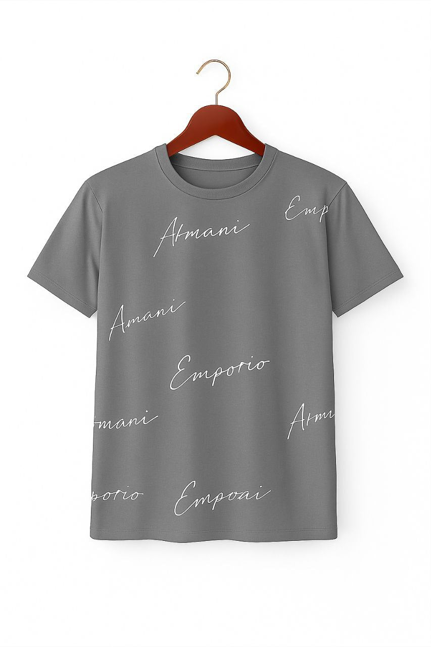 Grey  Fabric Pic Mee Armani T-Shirt
