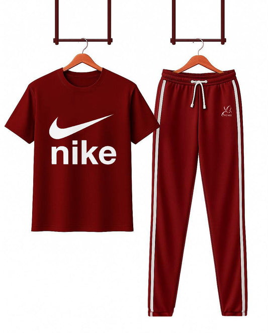 "Pic Mee Mahroon Track Suit – Casual Comfort with Stylish Chart Print"
